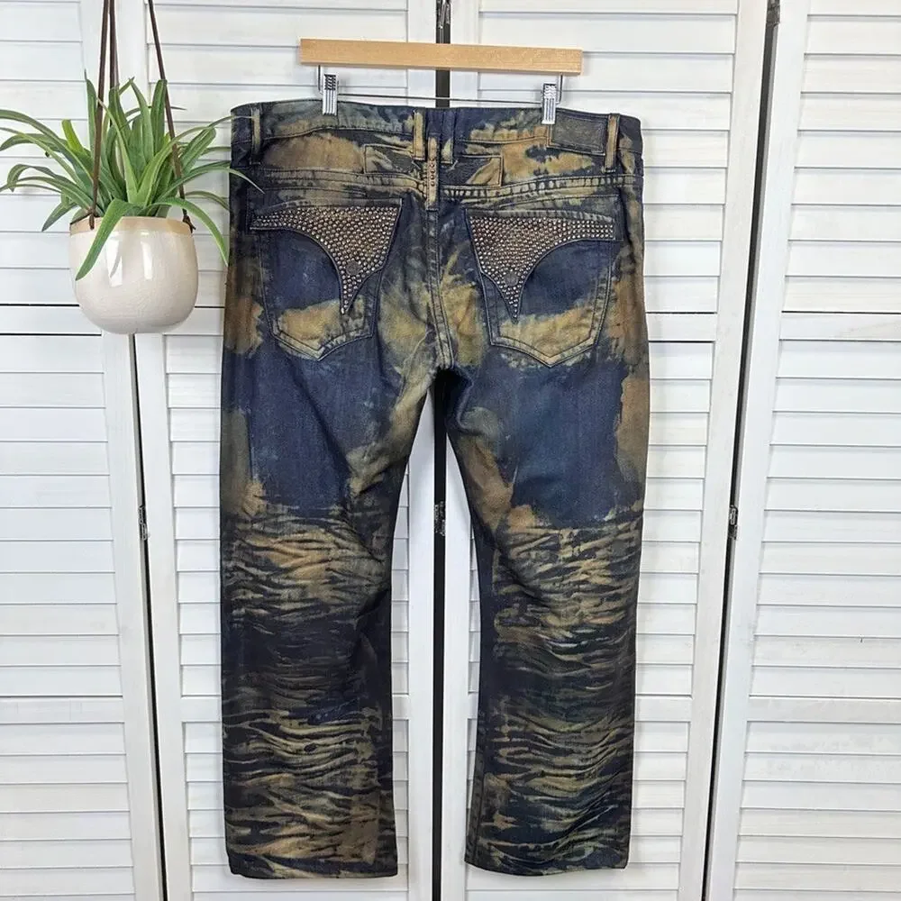 Robin's Jean Style D5696 Long Flap‎ Gold Coated Crystal Embellished Size 40x31